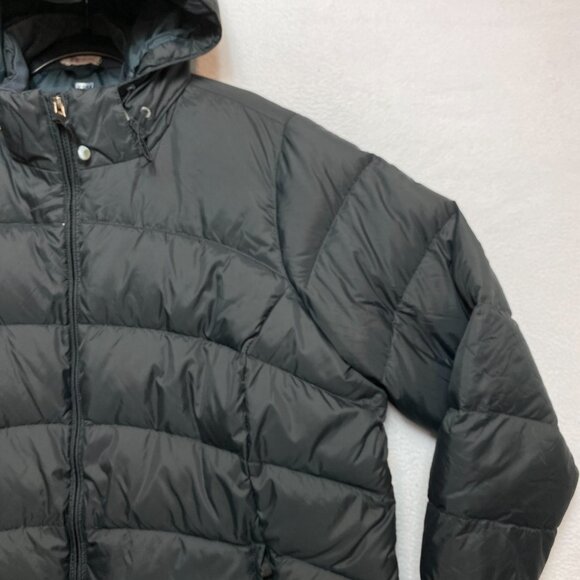 VINTAGE LL Bean Coat Womens 2X Black Goose Down Fill Puffer Hood Warm Jacket - Picture 2 of 13